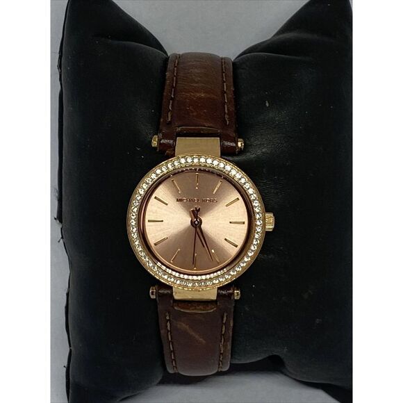 Michael Kors Darci MK2353 Women's Brown Leather Analog Dial Quartz Watch UC510 - Picture 3 of 12